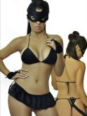 Kit Mini Fantasia Mulher Gato Mary Sensual - Tam U